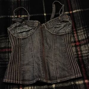 Denim corset